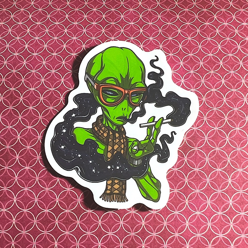 LadyBoss Alien ET EBE Traveler Star Person Space People Single Decor Sticker